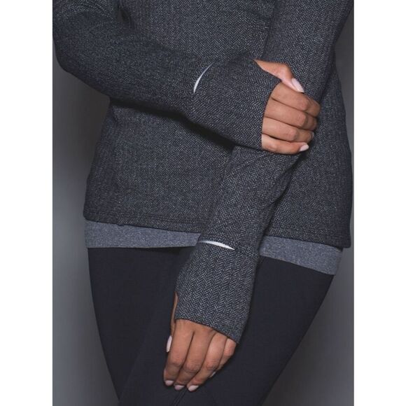 Lululemon Kanto Catch Me Pullover Top Shirt 1/2 Zip Herringbone Size 8 Run Ski - Picture 6 of 9